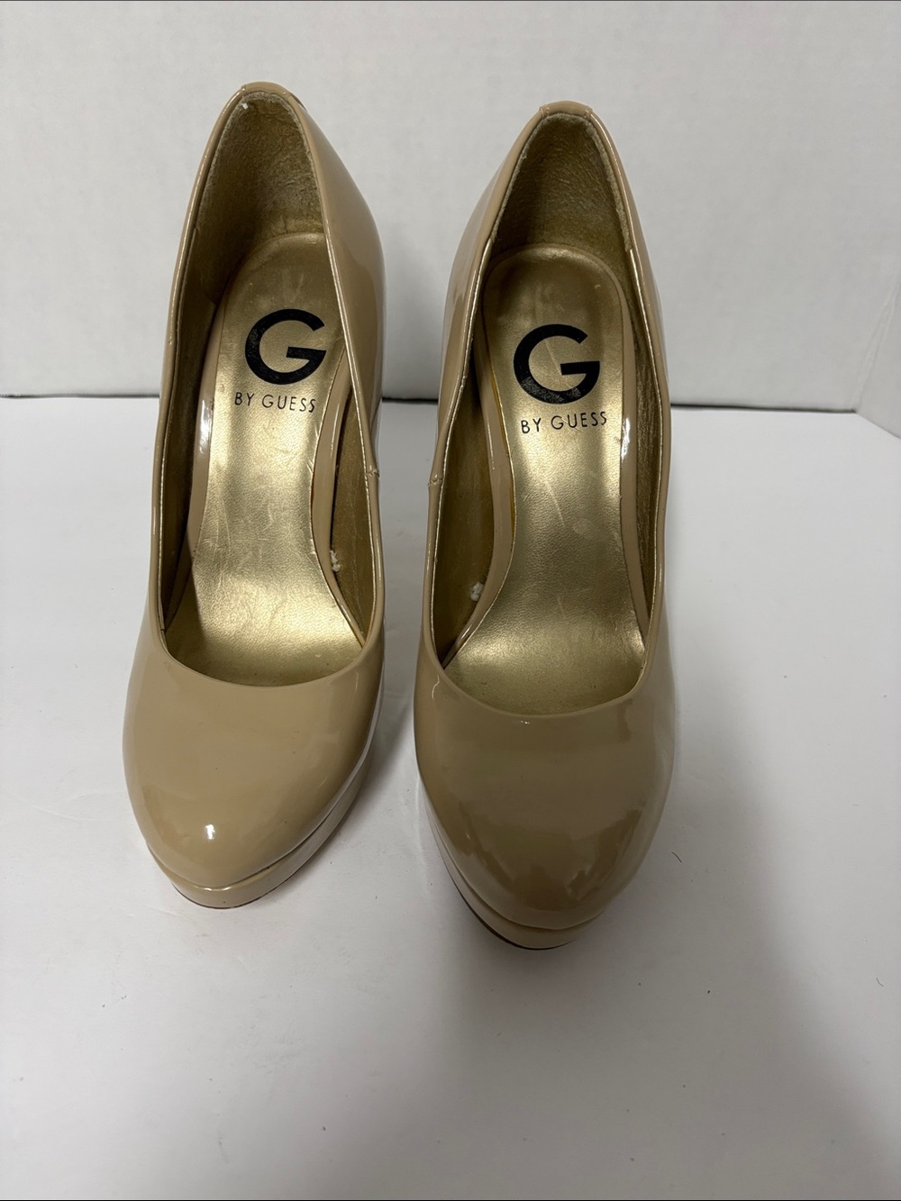 G by Guess Patent Nude Platform Pumps